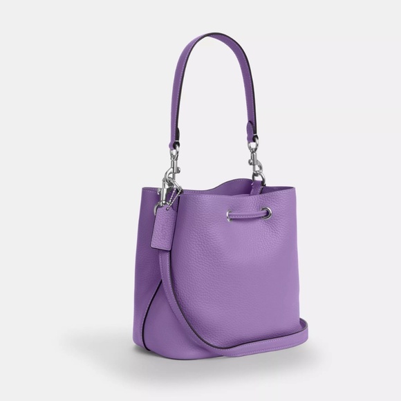 Coach Rowan Bucket Leather Bag Violet w Removable Zipper pouch NWT - Picture 3 of 16